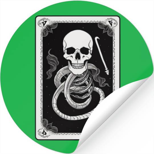 Skull Tarot Card Reader Astrology Occult Stickers