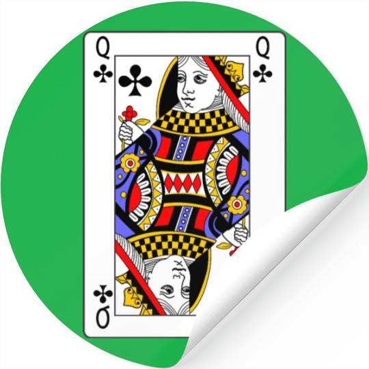 Queen of Clubs Playing Card Stickers