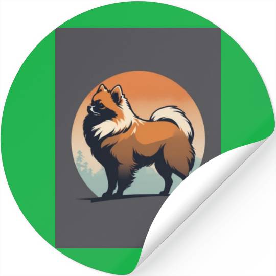 Pomeranian Dog 3 - Japanese Old Vintage Stickers