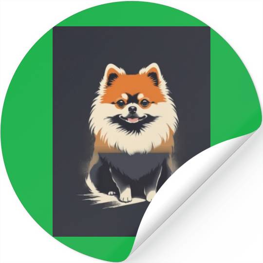 Pomeranian Dog 2 - Japanese Old Vintage Stickers