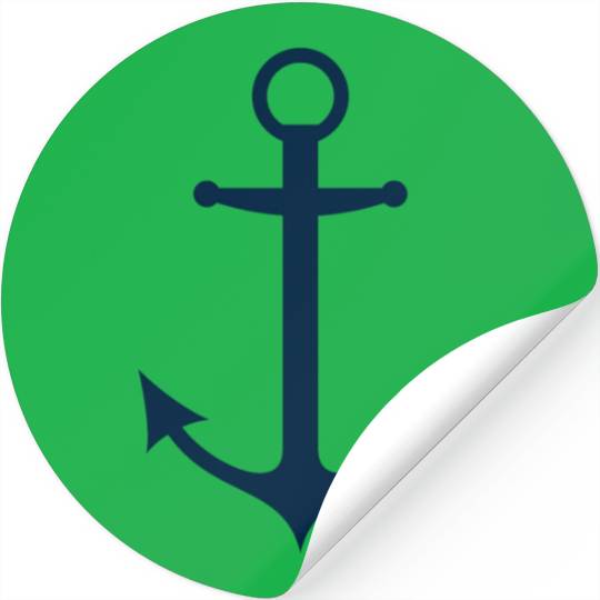 Navy Blue Sailing Boat Anchor Stickers