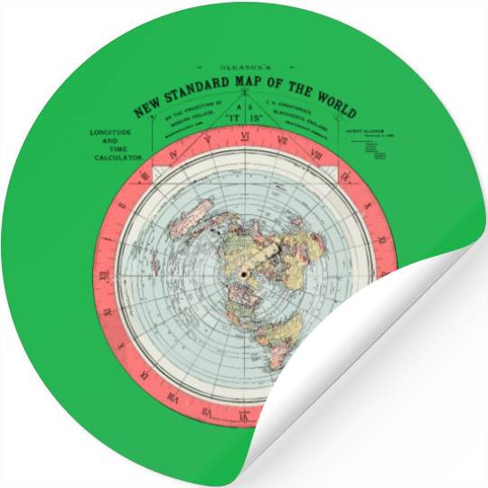 Flat Earth Theory World Map - Funny Conspiracy The Stickers