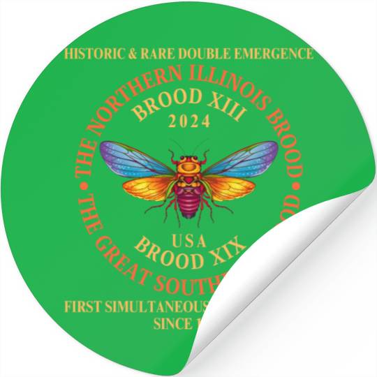 Cicada 2024 Event Brood XIX & XIII Emergence Stickers