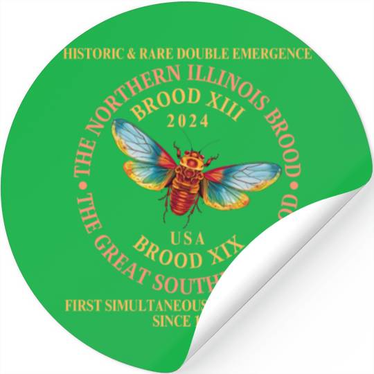 Cicada Brood XIII Brood XIX 2024 Emergence Stickers