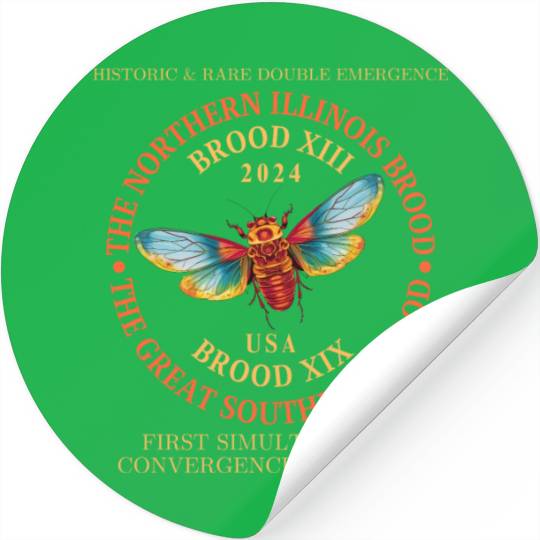 Cicada 2024 Event Brood XIX & XIII Emergence Stickers