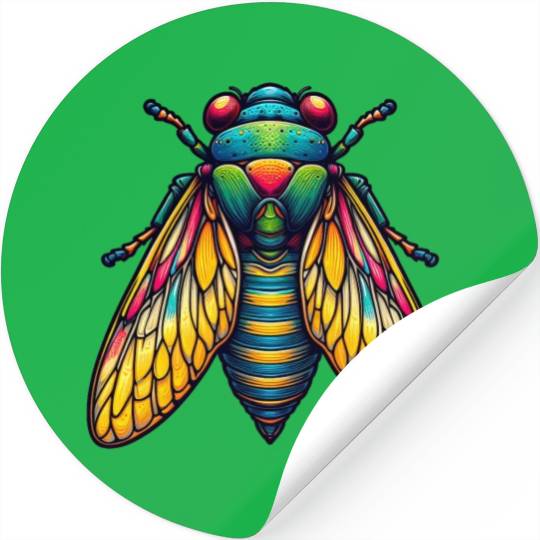 Colorful Cicada Insect Great Eastern Brood Cicada Stickers