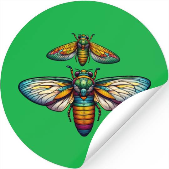 Colorful Cicada Insect Great Eastern Brood Cicada Stickers