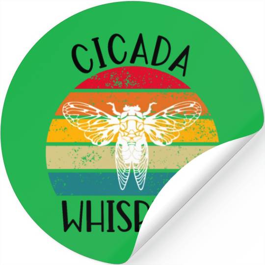 Cicada Whisprer, Retro Sunset Summertime 80's 90's Stickers