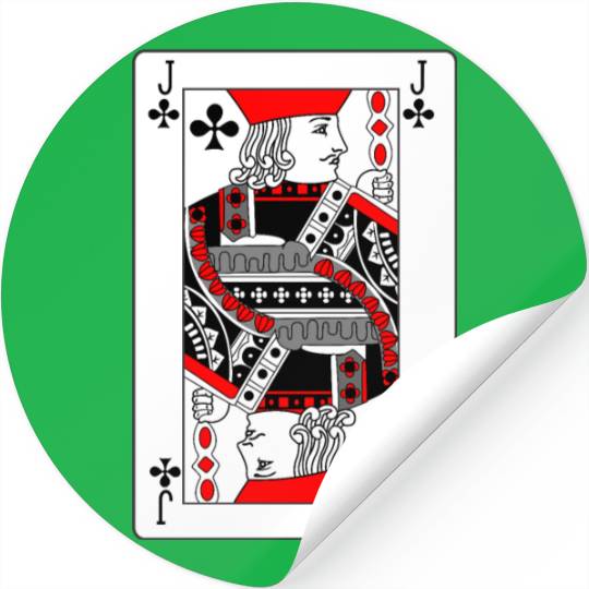 Jack Playing card clover Stickers