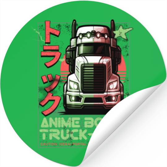 Anime Boss Truck-Kun Isekai Manga Otaku Funny ja Stickers