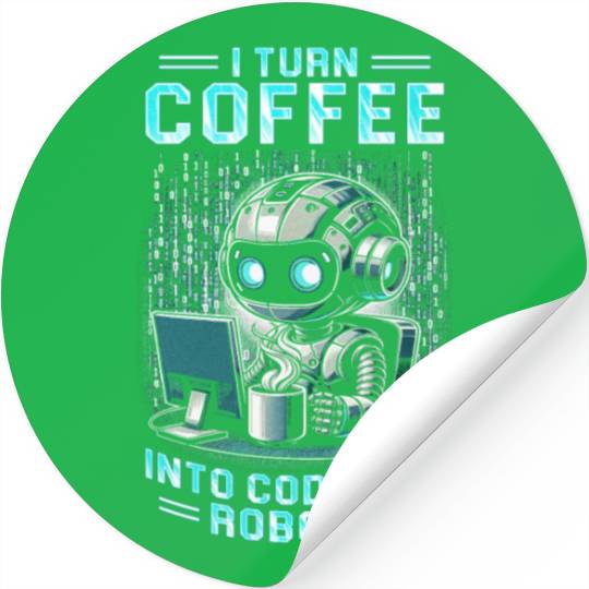 Robotics Engineer Turn Coffee Into Code And Robots Stickers