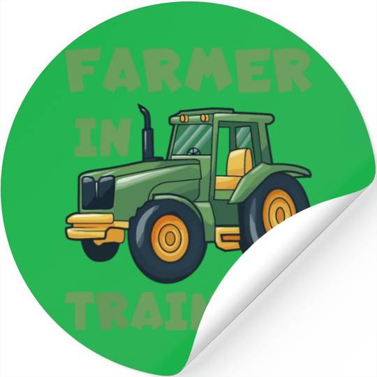 Funny Tractor Boy Farmer In Training Stickers