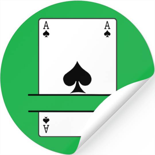 Playing card ace of spades with banner space Stickers