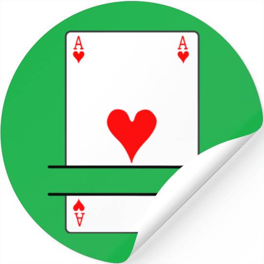 Playing card ace of hearts with banner space Stickers
