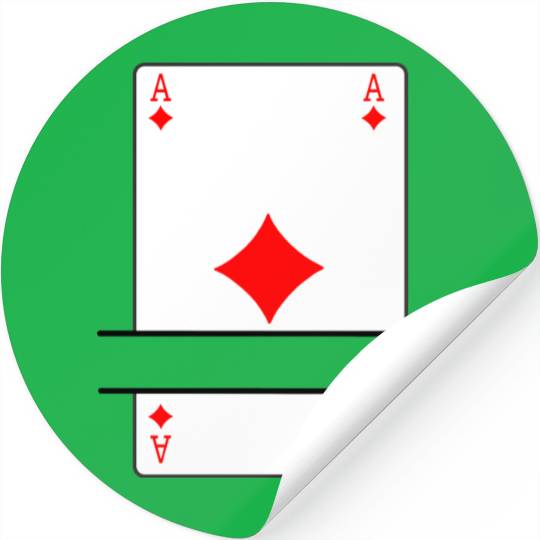 Playing card ace of diamonds with banner space Stickers
