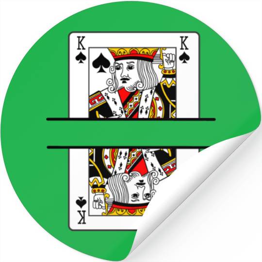 Playing card spades king with banner space Stickers