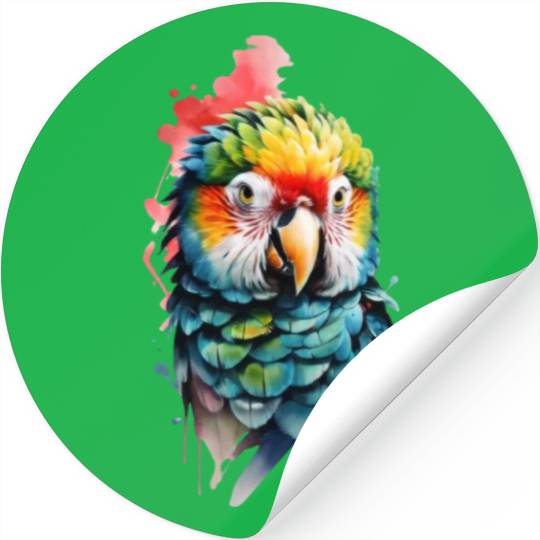 Macaw, Budgie Cockatoo, Parrot Flock Stickers