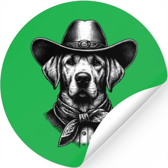 Cowboy Dog Stickers