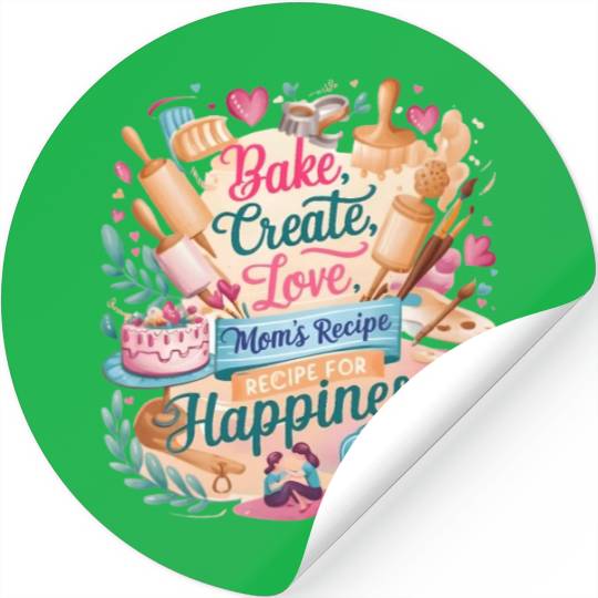 Bake love mom love Stickers