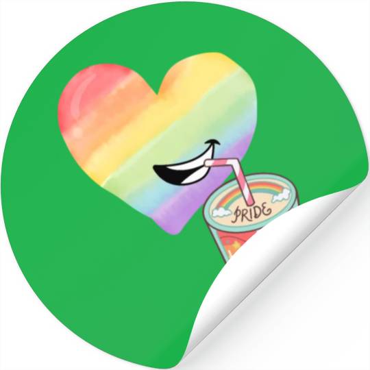 Rainbow heart Stickers