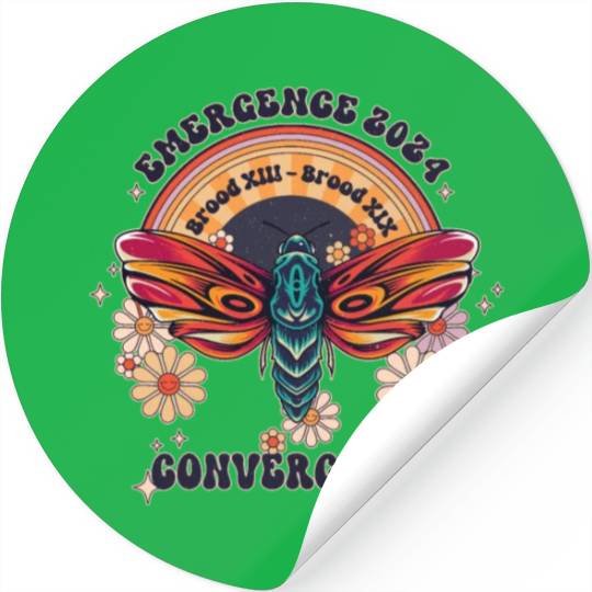 Retro Flying Insects Invasion Cicada Tour 2024 Stickers