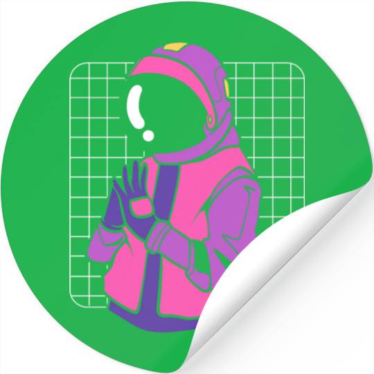 Cyberpunk Astronaut Digital Artist Stickers