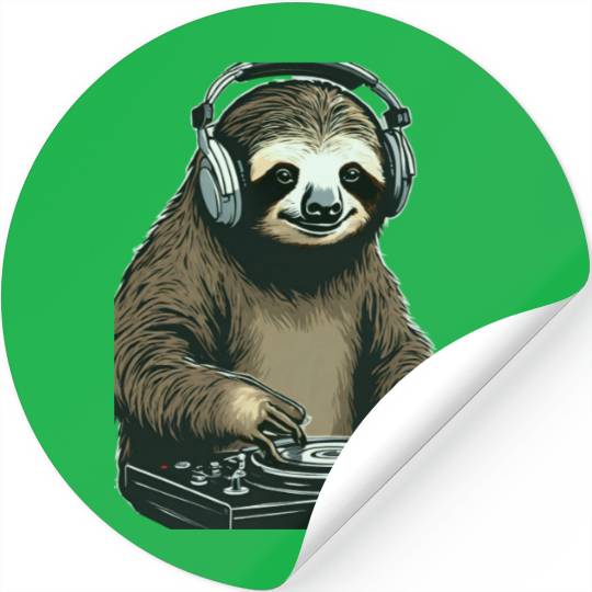 Sloth DJ Stickers