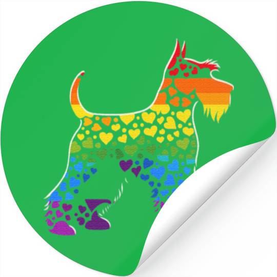 Miniature Schnauzer Rainbow LGBT Gay Pride Lesbian Stickers