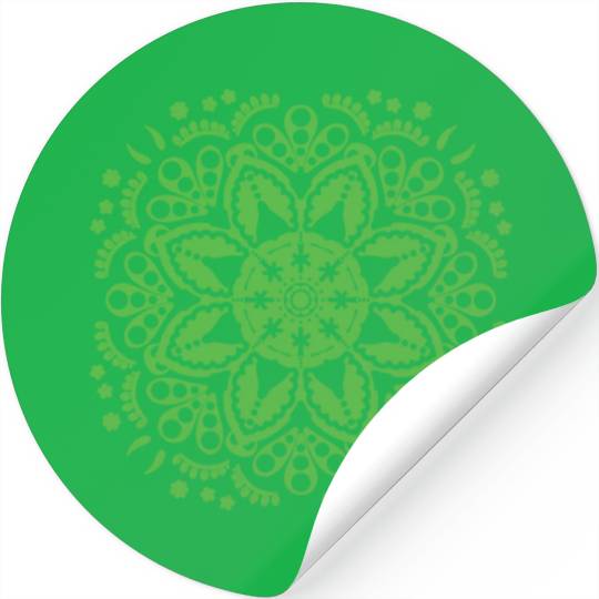 Green floral lace pattern Stickers