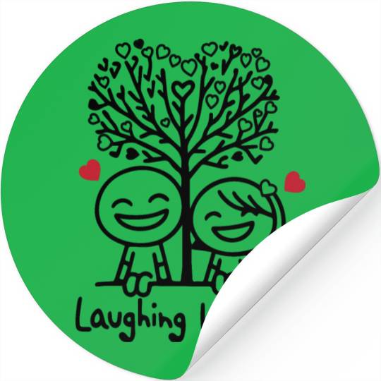 Joyful Lovers Laughing Together Stickers