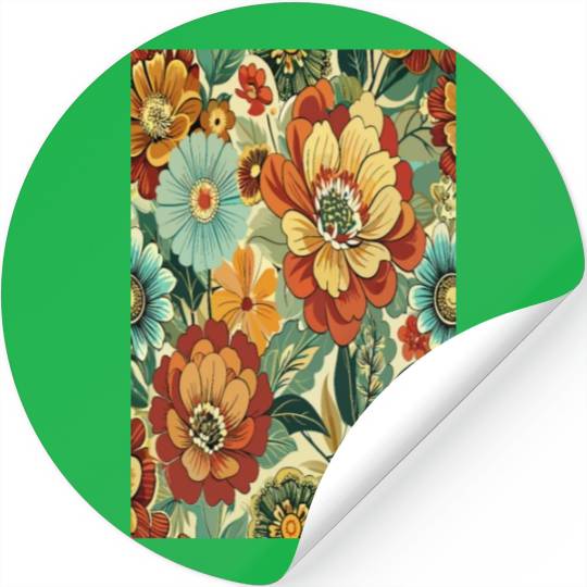 Timeless Blossoms: A Vintage Floral Tapestry Stickers