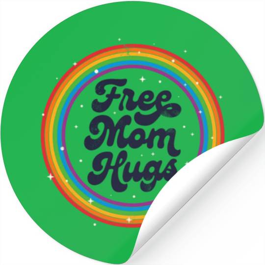LGBTQ Free Mom Hugs Gay Pride LGBT Ally Rainbow Stickers