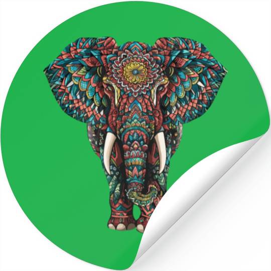 Elephant Mandala for a Art lover Elephant fan Stickers