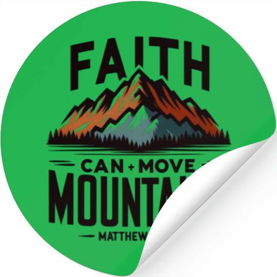 Faith Can Move Mountains Matthew 17:20 Retro Stickers