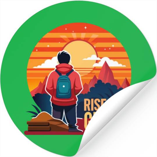 Rise and Grind - Sunrise Hustle Motivation Stickers