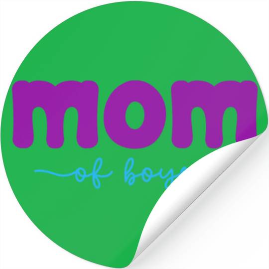 Mom of Boys in Teal and Purple Stickers