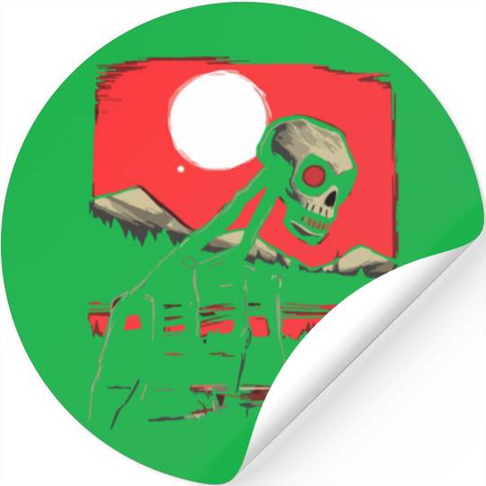 Japan Red Sun Horror: Skull Creature Stickers
