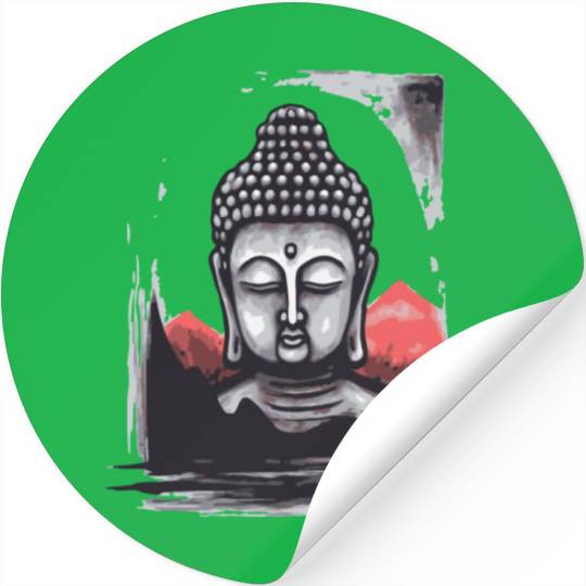 Japan Red Sun: Chilling Buddha Stickers