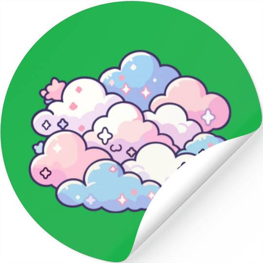 Sweet Dreams: Pastel Cloudscape Stickers