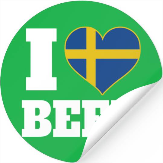 I Love Beer And Sweden Patriotic Expression Stickers