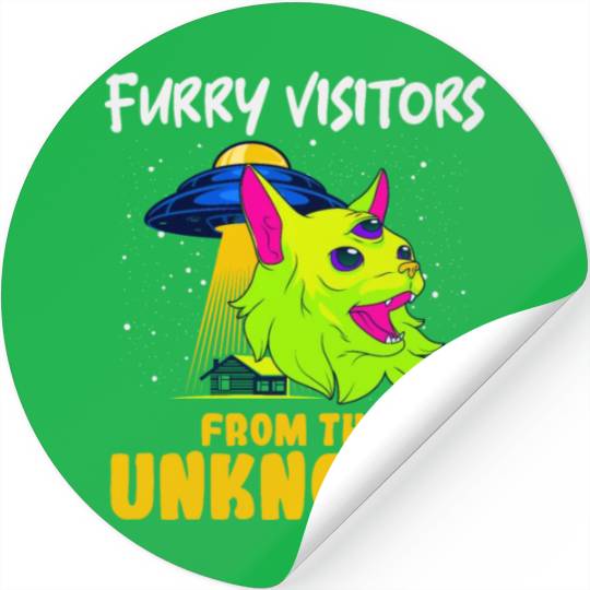 Cat Alien, Aliens, UFO, UAP, Space Unknown Flight Stickers