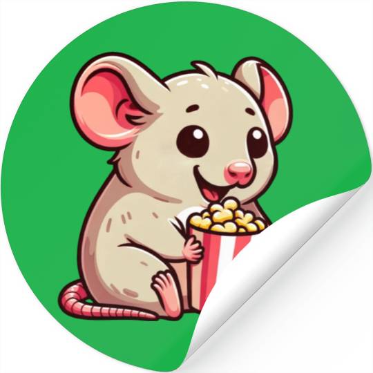 Mouse Rat Cinema Night Popcorn Movie Stickers