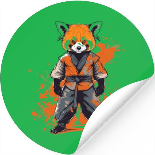 Shaolin style red panda Stickers