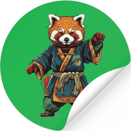 Red panda karate fighting style Stickers