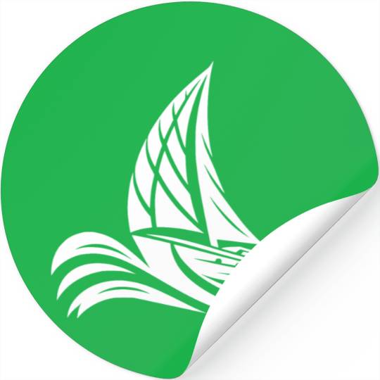 Sporty Sailing Boat In Heavy Swell Stickers
