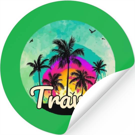 Beach vibes, travel spot Stickers