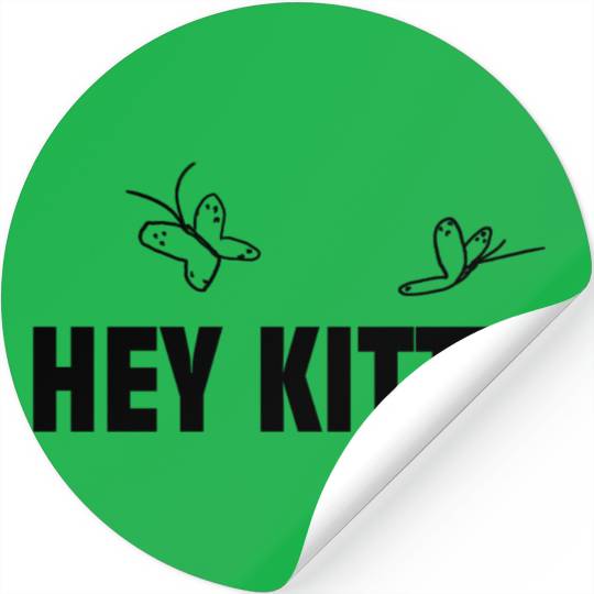 Hey kitty White Stickers