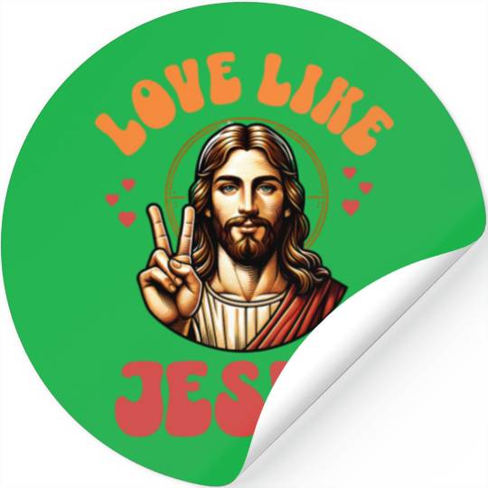 Love Like Jesus Retro 70s Style Stickers