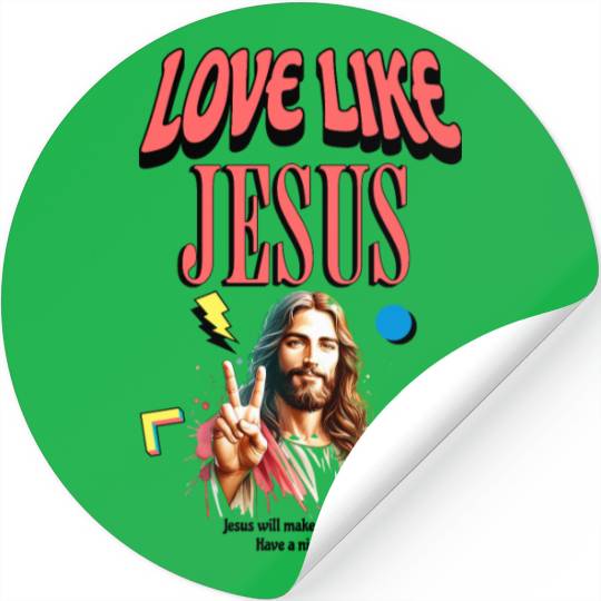 Love Like Jesus Modern Jesus Face Stickers