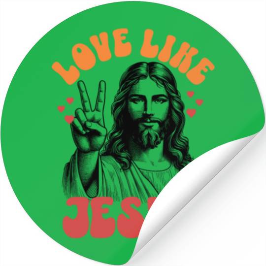 Love Like Jesus Retro 70s Style Stickers